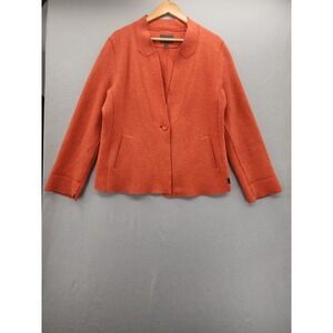 OSKA Boiled Wool Jacket 3 Orange Rust Virgin Wool Moessmer Lagenlook Blazer Coat